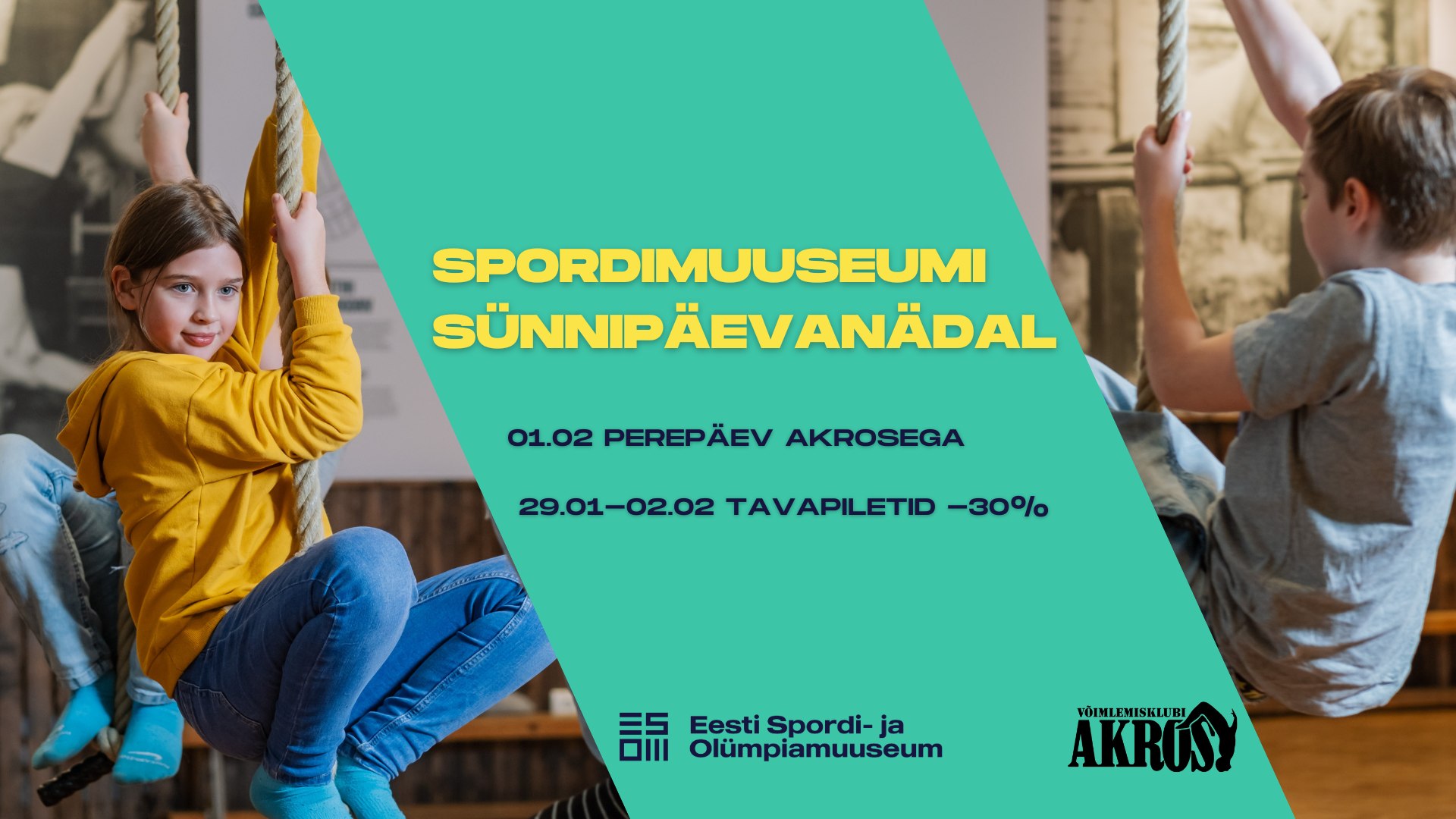 Jaanuari lõpus saab Eesti Spordi- ja Olümpiamuuseum 62-aastaseks, tule tähistame seda koos 1. veebruaril! Külla tuleb võimlemisklubi Akros, kes on...
The post S